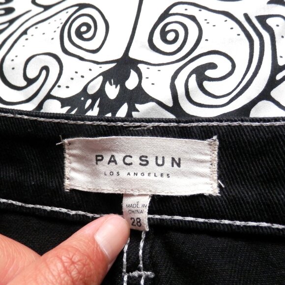 PacSun || Distressed Black Denim Mini Skirt  - Picture 3 of 7